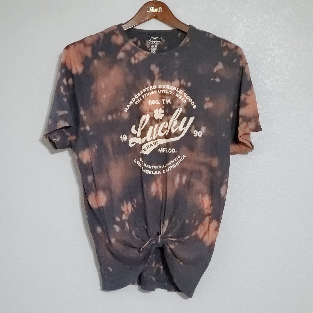 Custom Lucky brand tie dye knot detail top